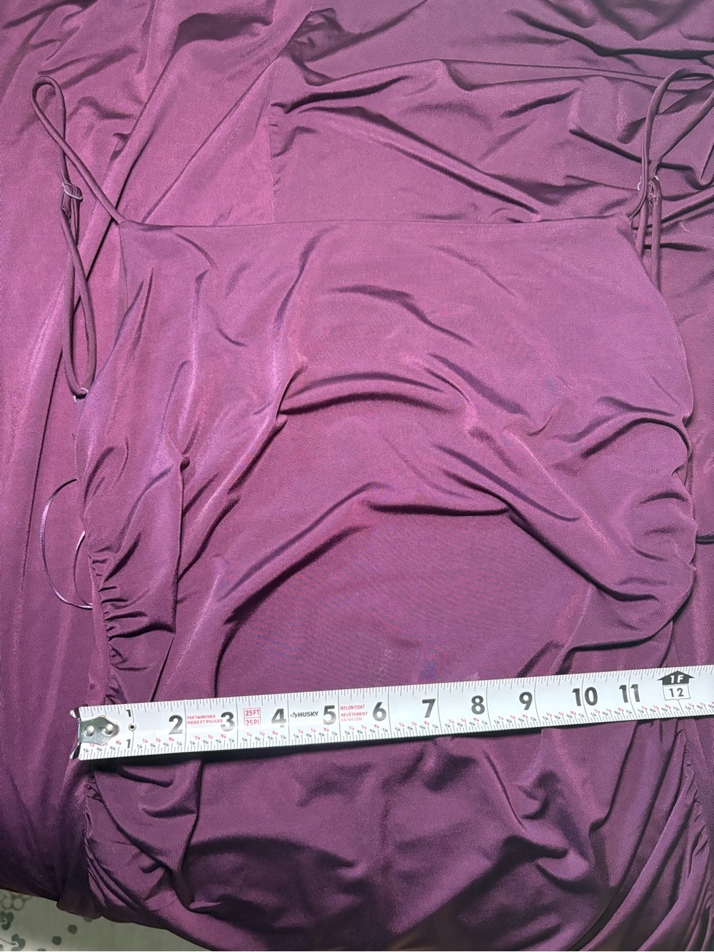 Simons Deep Plum Ruched Slip Dress - Picture 9 of 9